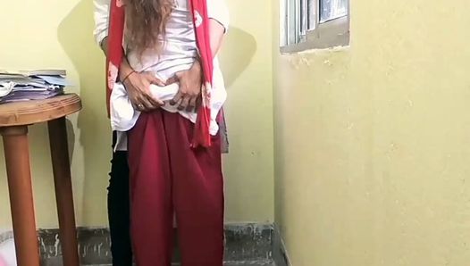 Boy girl in college store room