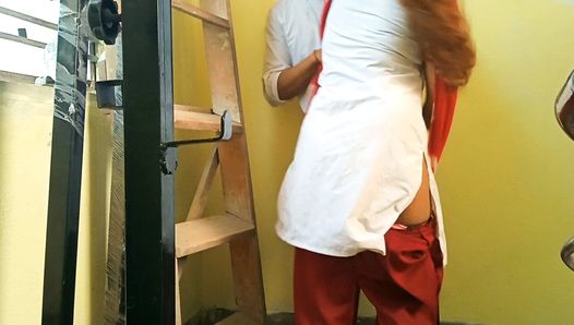 School student with his friend in the corner of the school