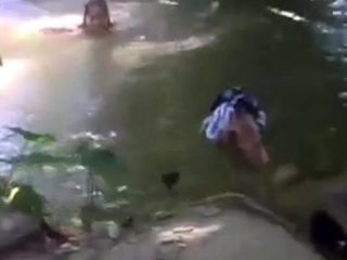 bangla girl rina bathing in pond