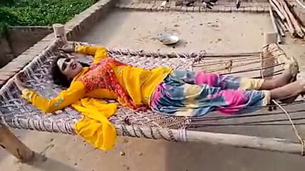 Indian village girl shows her boobs and talks in Hindi