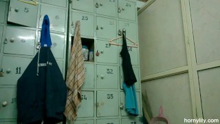 Lily changing at gym