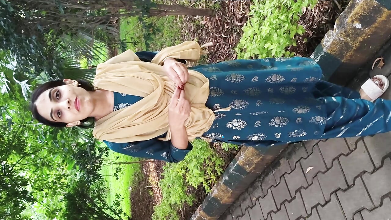 Indian cute girl in garden